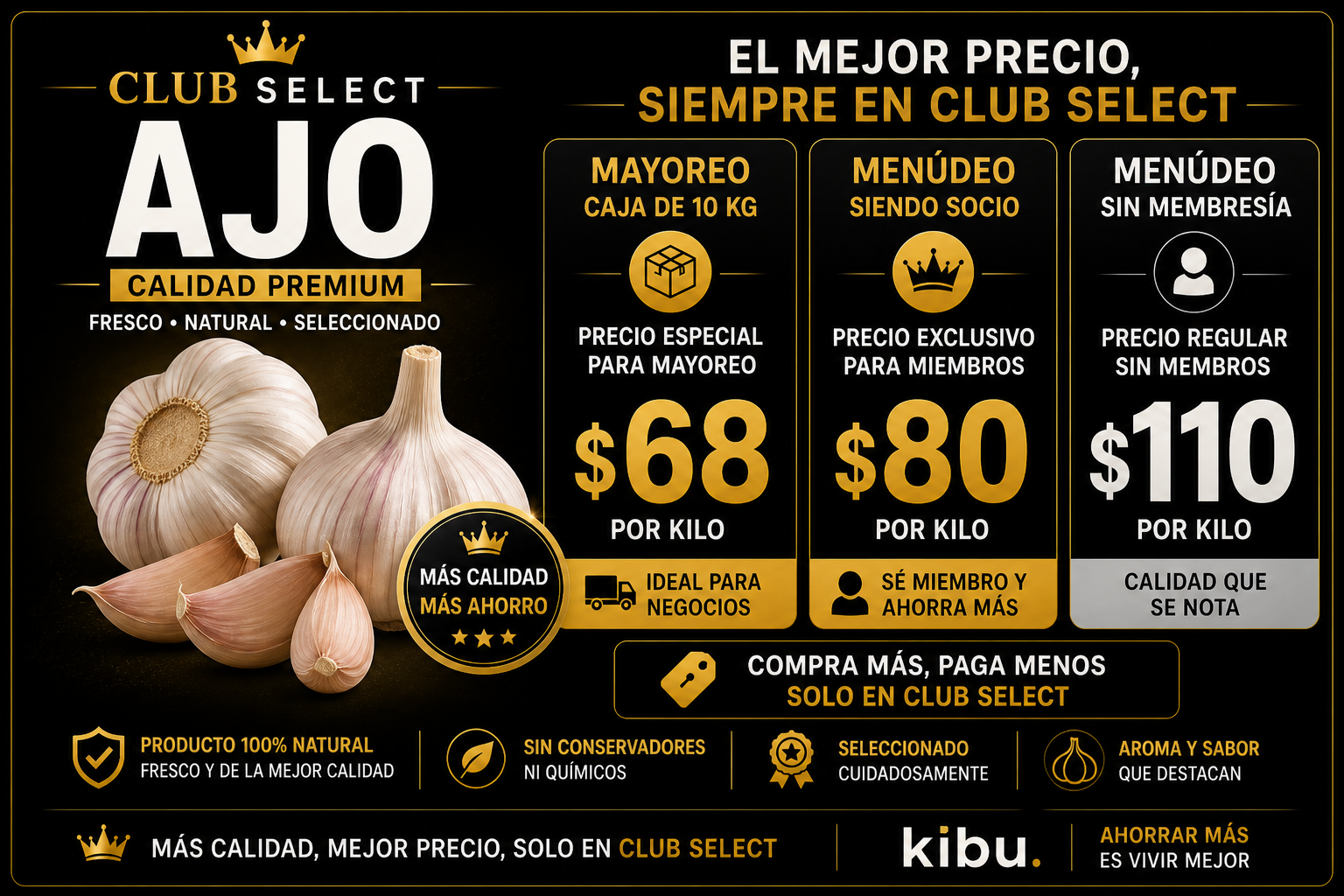 AJO DEL #8 $68KG